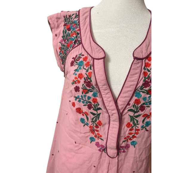 Boden Size 6 Pink Embroidered Sleeveless Knee‎ Length Dress - Picture 5 of 11
